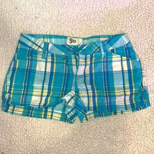 Plaid Blue/Yellow Shorts Size 7